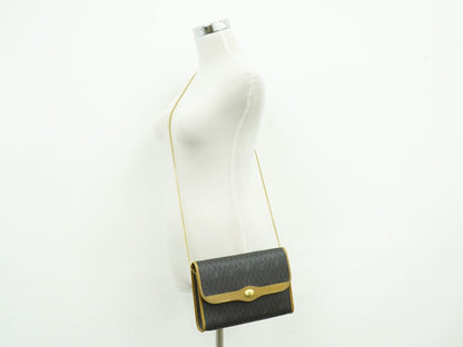 Christian Dior ハニカム柄 ショルダーバッグ ブラック ブラウン