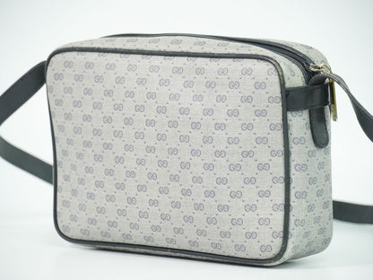 GUCCI オールドグッチ マイクロGG ショルダーバッグ グレー ネイビー