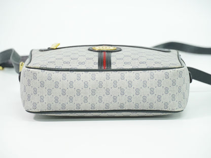 GUCCI オールドグッチ マイクロGG ショルダーバッグ グレー ネイビー