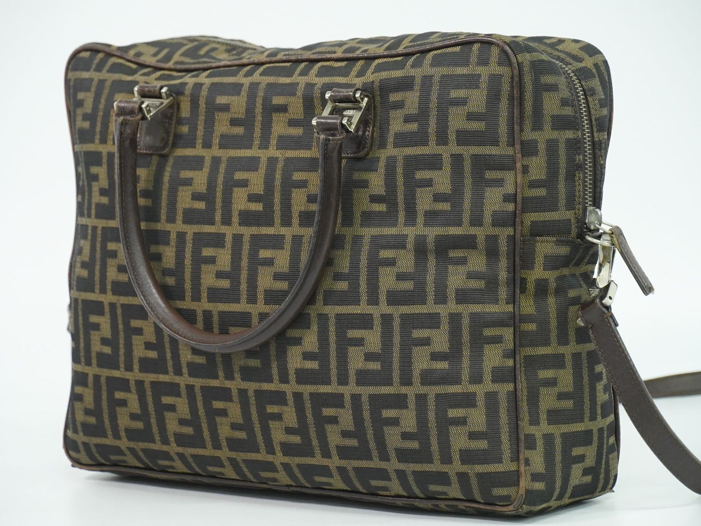 FENDI ズッカ 2WAY ビジネスバッグ ブラウン