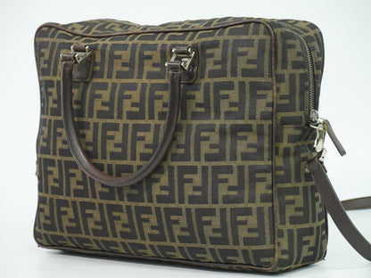 FENDI ズッカ 2WAY ビジネスバッグ ブラウン