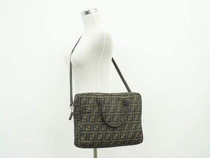 FENDI ズッカ 2WAY ビジネスバッグ ブラウン