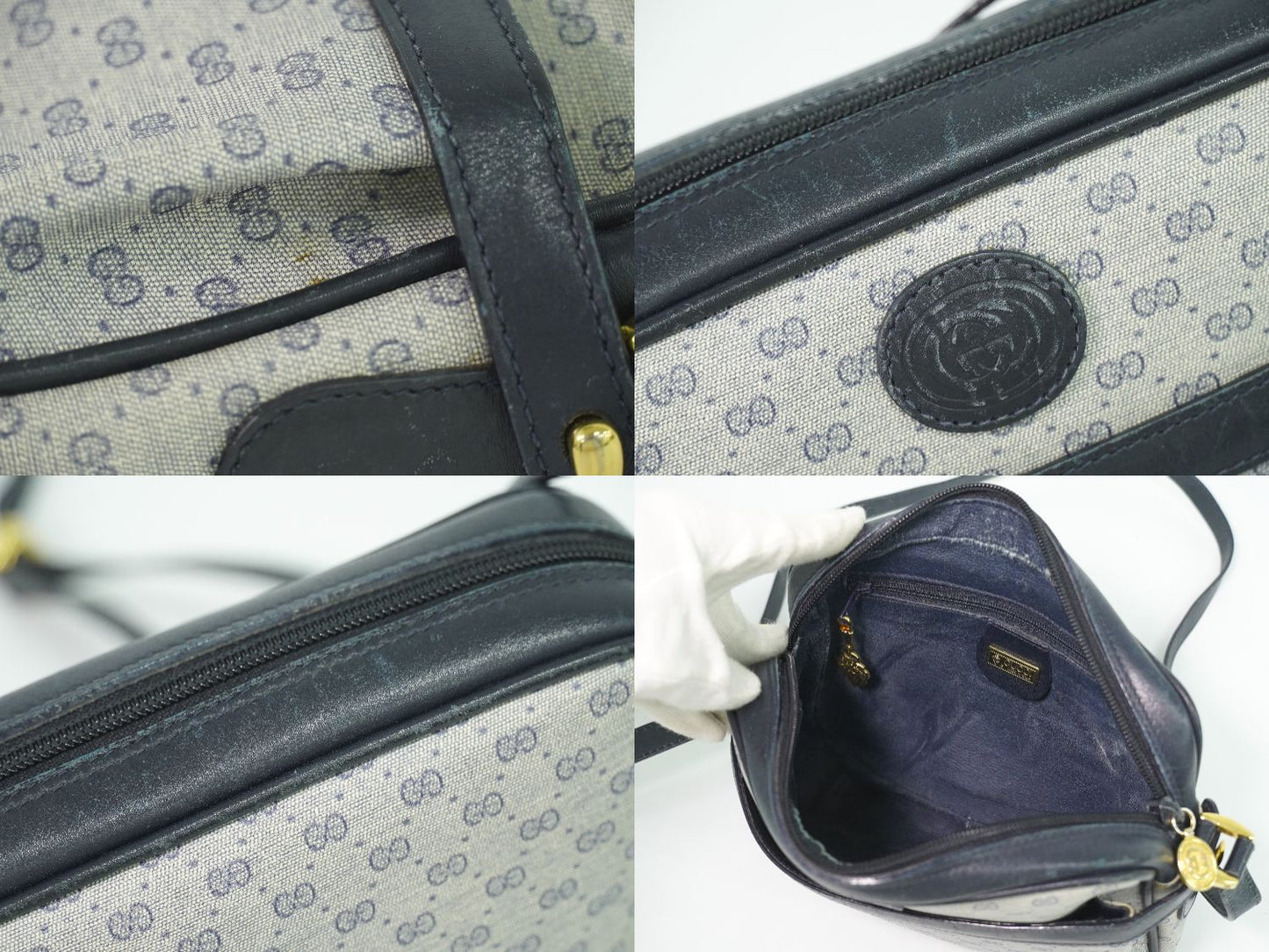 GUCCI マイクロGG ショルダーバッグ ネイビー
