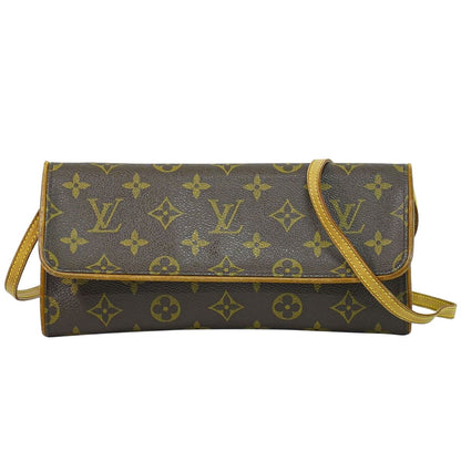 LOUIS VUITTON ポシェットツイン GM モノグラム 2WAY ショルダーバッグ ブラウン M51852