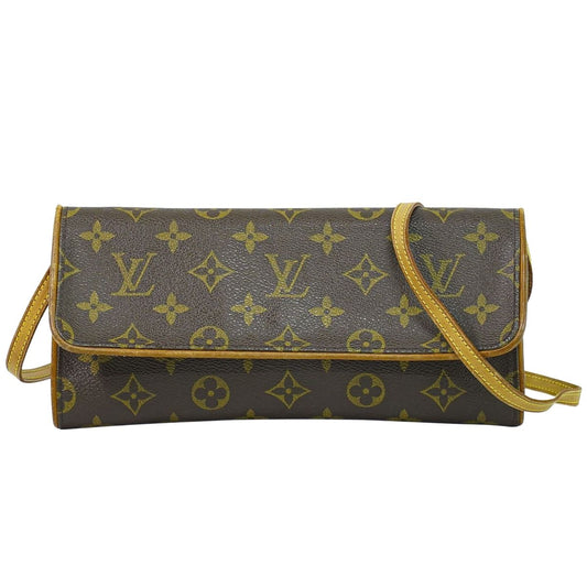 LOUIS VUITTON ポシェットツイン GM モノグラム 2WAY ショルダーバッグ ブラウン M51852
