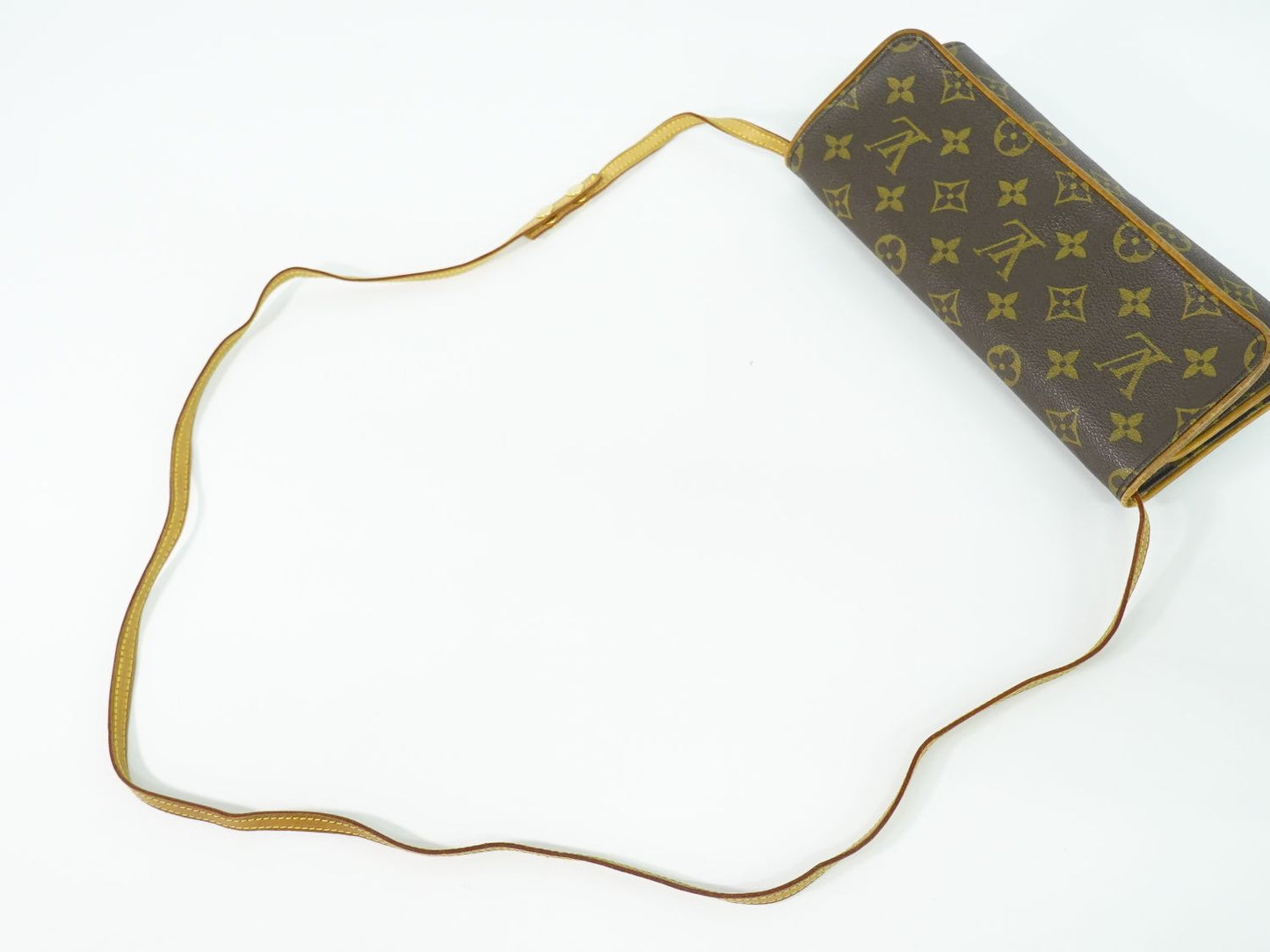 LOUIS VUITTON ポシェットツイン GM モノグラム 2WAY ショルダーバッグ ブラウン M51852