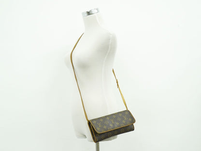 LOUIS VUITTON ポシェットツイン GM モノグラム 2WAY ショルダーバッグ ブラウン M51852