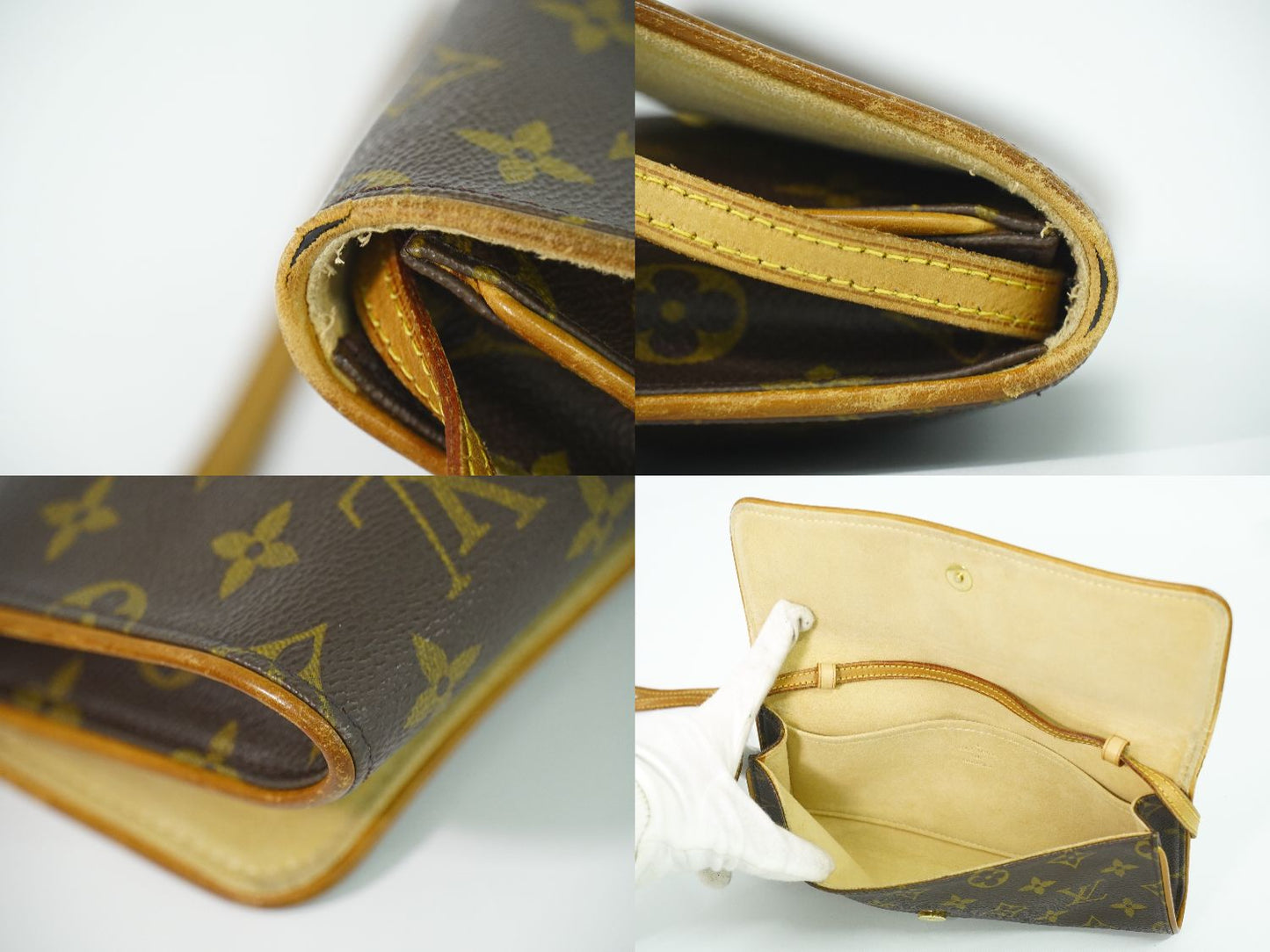 LOUIS VUITTON ポシェットツイン GM モノグラム 2WAY ショルダーバッグ ブラウン M51852