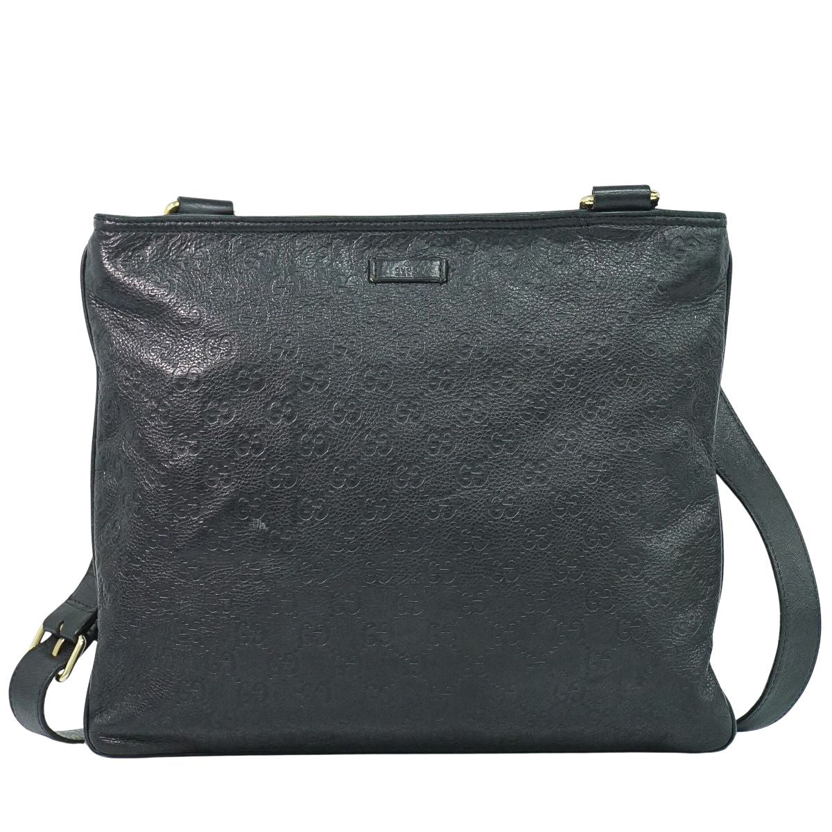 GUCCI グッチシマ レザー ショルダーバッグ ブラック 201446