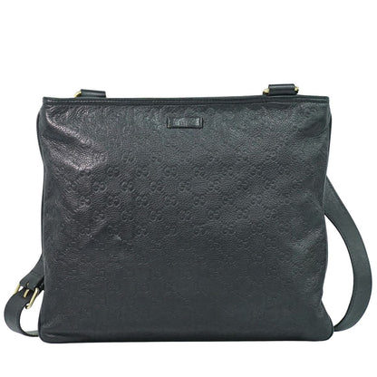 GUCCI グッチシマ レザー ショルダーバッグ ブラック 201446