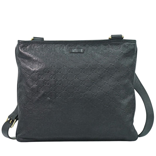 GUCCI グッチシマ レザー ショルダーバッグ ブラック 201446