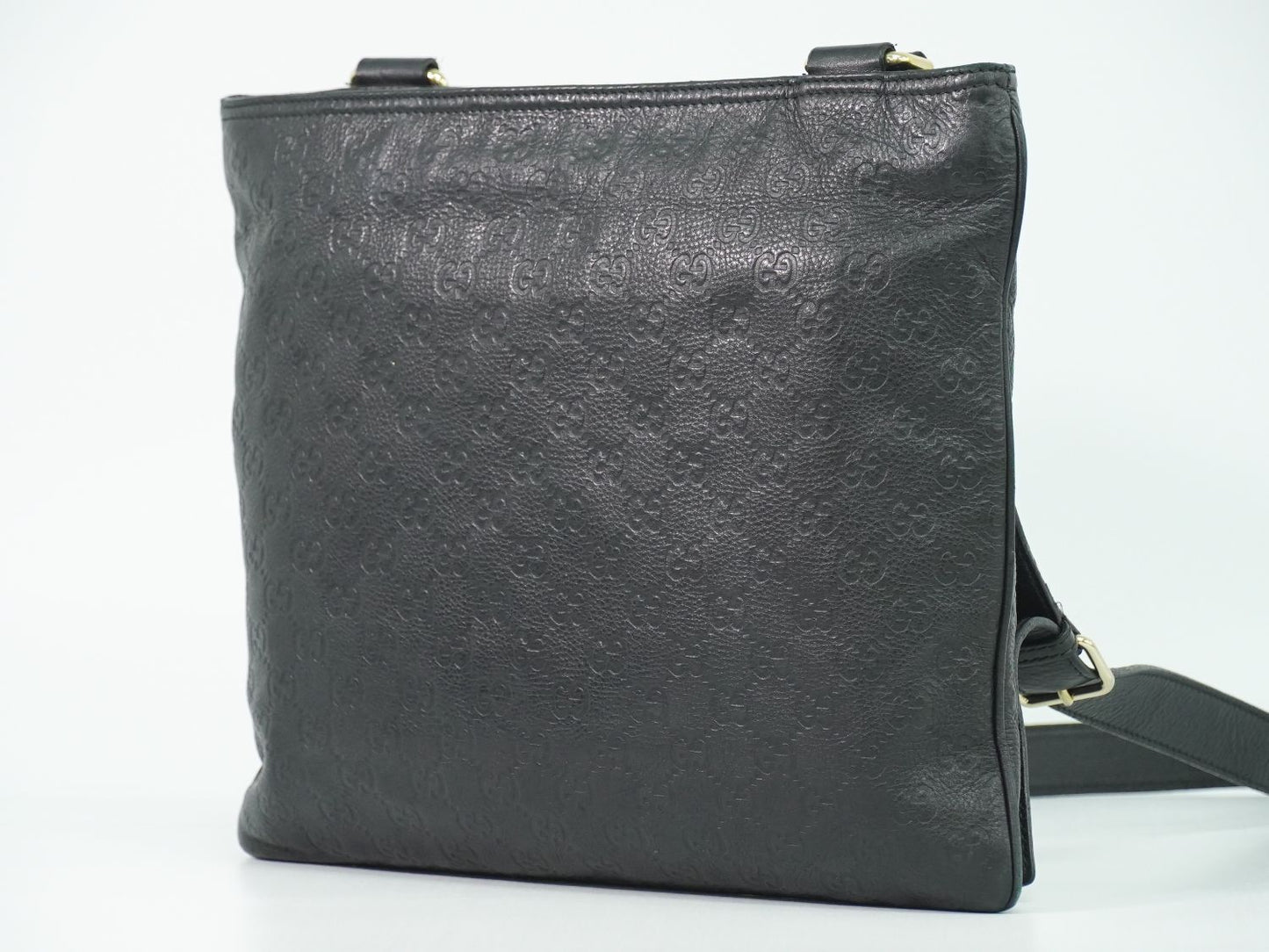 GUCCI グッチシマ レザー ショルダーバッグ ブラック 201446