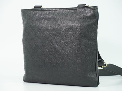 GUCCI グッチシマ レザー ショルダーバッグ ブラック 201446
