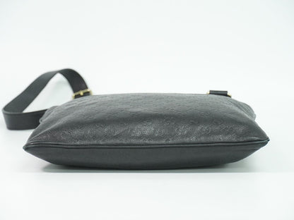 GUCCI グッチシマ レザー ショルダーバッグ ブラック 201446