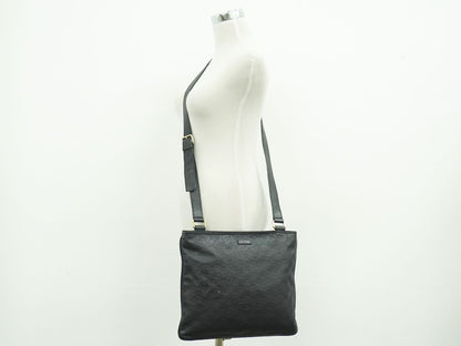 GUCCI グッチシマ レザー ショルダーバッグ ブラック 201446