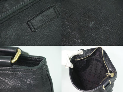 GUCCI グッチシマ レザー ショルダーバッグ ブラック 201446