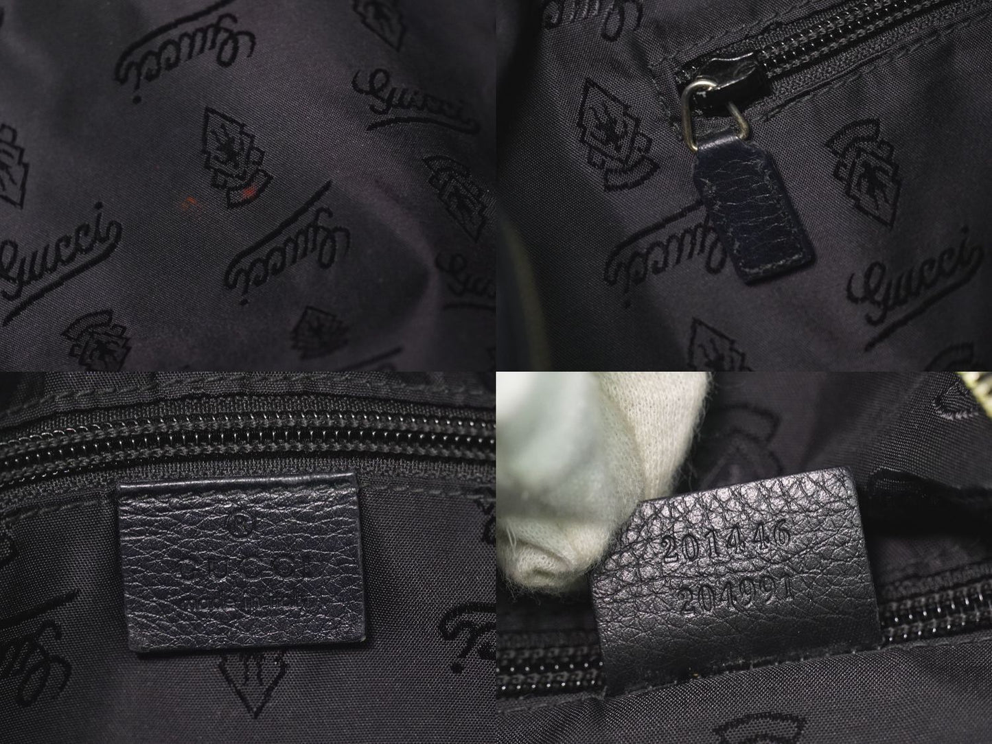 GUCCI グッチシマ レザー ショルダーバッグ ブラック 201446